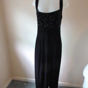 CDC Black Maxi Velour Dress SZ 8